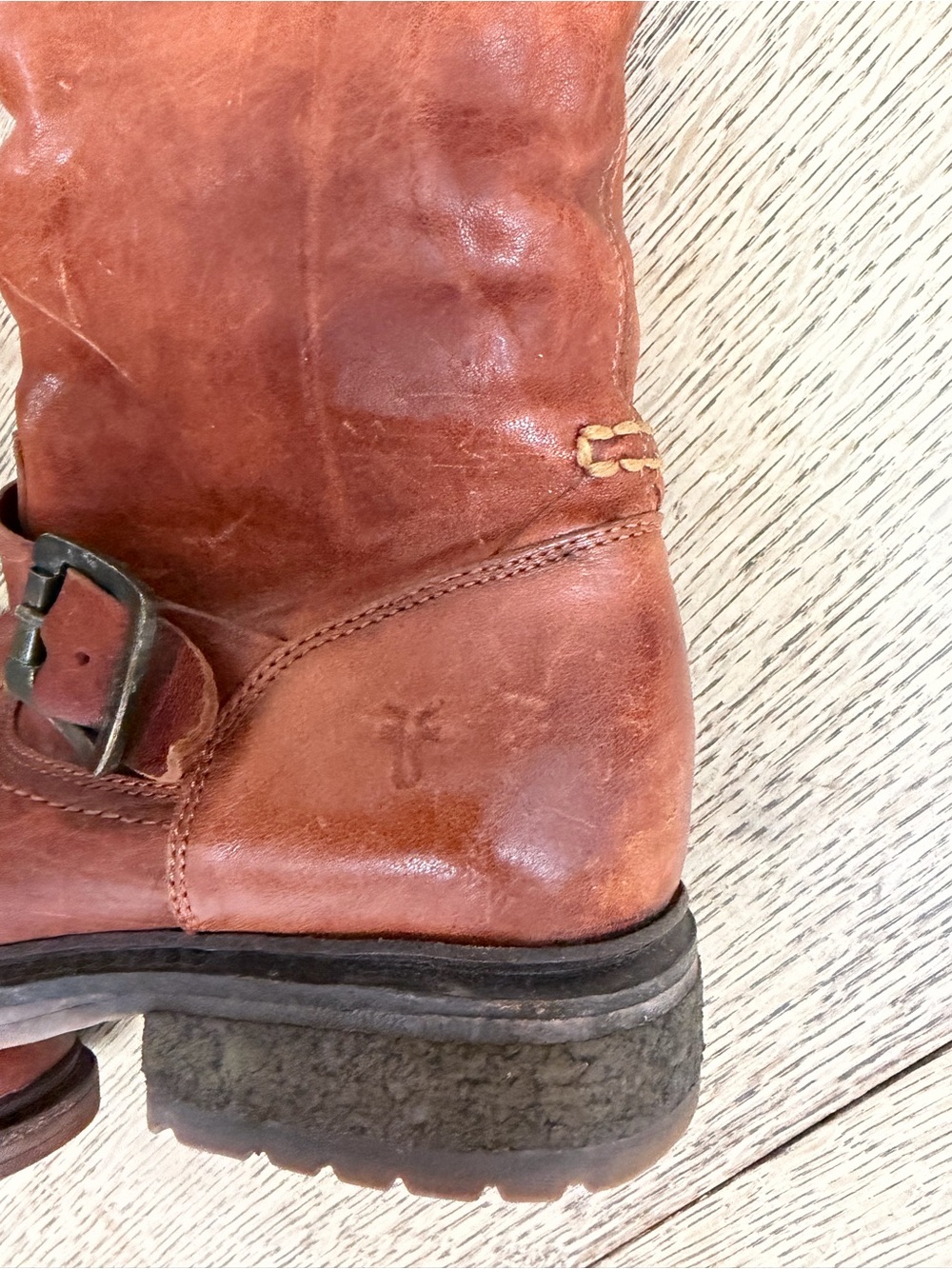 Frye Valerie OTK boots Cognac 7-1/2 7.5 women’s Over Knee Fold Down - Picture 4 of 16